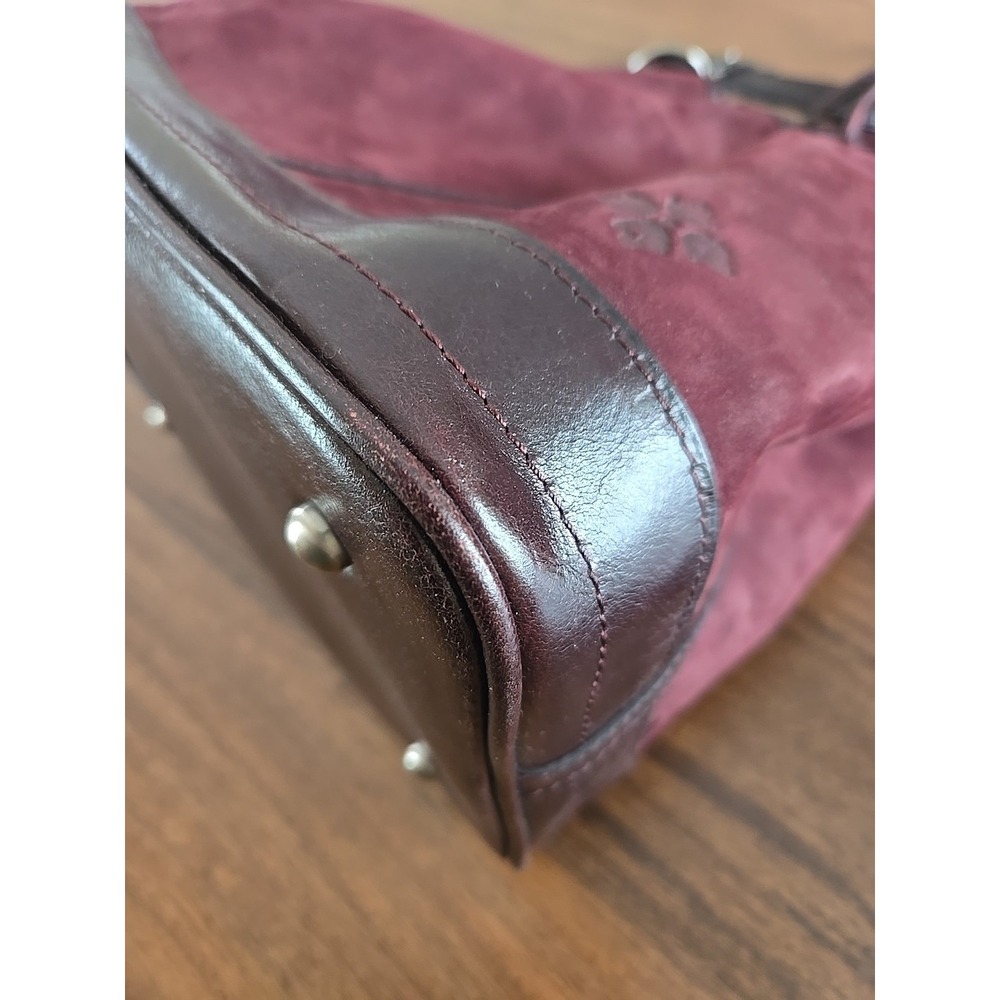 Patricia Nash Melrose Drawstring with Floret Key Fob Plum Nubuck Suede Crossbody - Picture 11 of 16